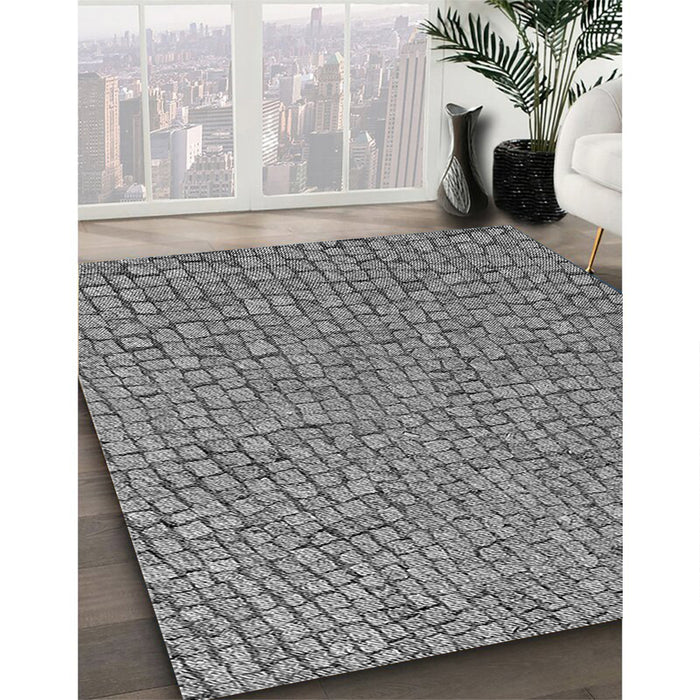 Patterned Gray Rug in Family Room, pat2202gry
