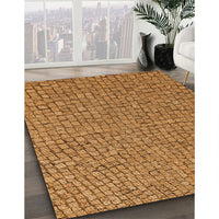 Patterned Mahogany Brown Rug, pat2202org