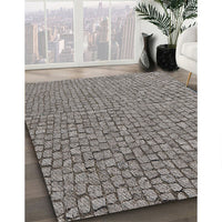 Patterned Gray Novelty Rug, pat2202