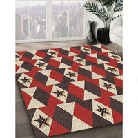 Patterned Camel Brown Rug, pat2203brn