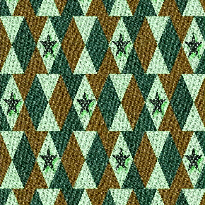 Machine Washable Transitional Army Green Rug, wshpat2203grn