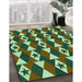 Machine Washable Transitional Army Green Rug in a Family Room, wshpat2203grn