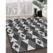 Patterned Cloud Gray Rug in Family Room, pat2203gry