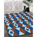 Patterned Crystal Blue Rug in Family Room, pat2203lblu