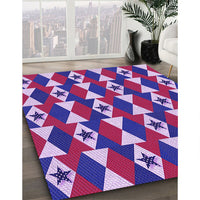 Patterned Dark Magenta Purple Rug, pat2203pur