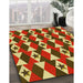 Patterned Metallic Gold Rug in Family Room, pat2203yw