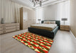 Patterned Metallic Gold Rug in a Bedroom, pat2203yw