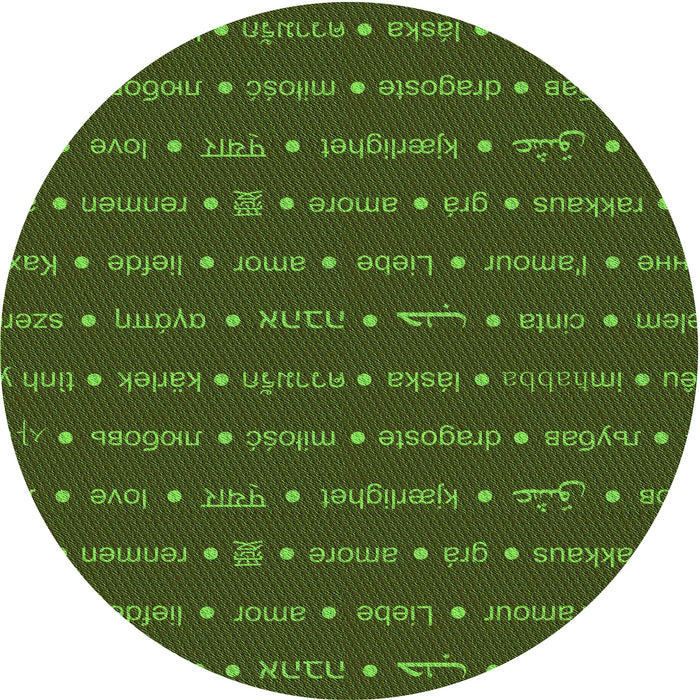 Square Patterned Dark Lime Green Rug, pat2204grn