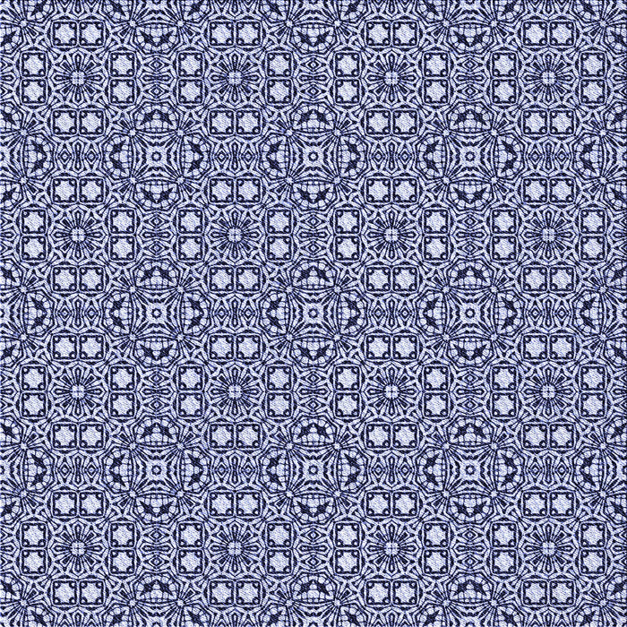 Round Patterned Blue Rug, pat2205blu