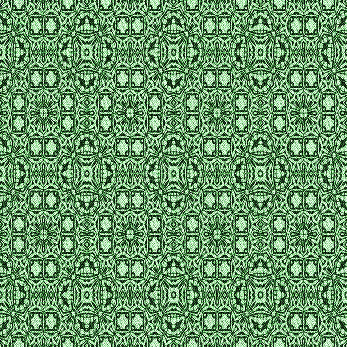 Patterned Deep Emerald Green Rug, pat2205grn