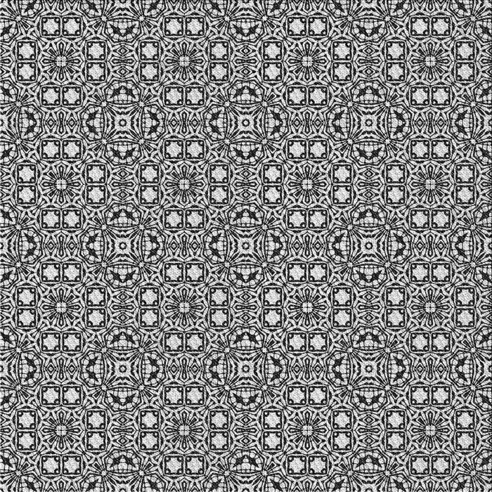 Round Patterned Dark Gray Black Rug, pat2205gry