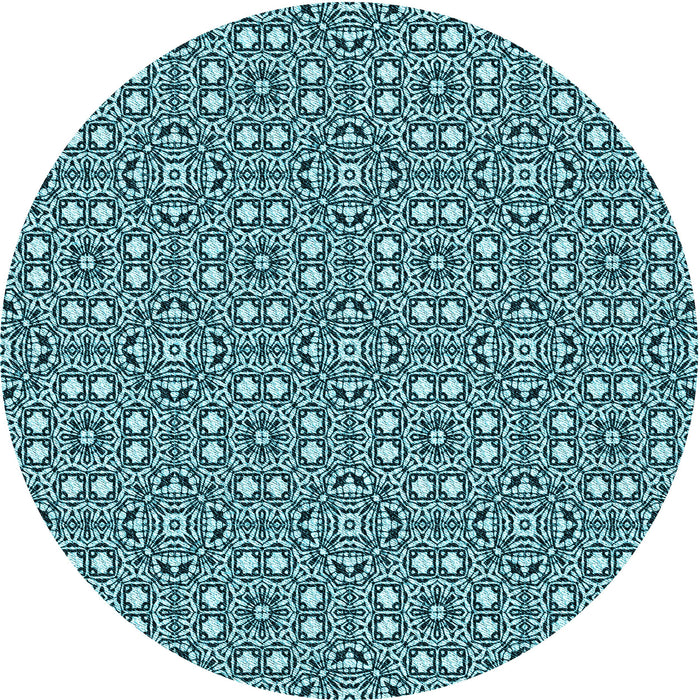 Square Patterned Medium Teal Green Rug, pat2205lblu