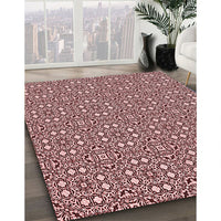 Patterned Baby Pink Rug, pat2205rd