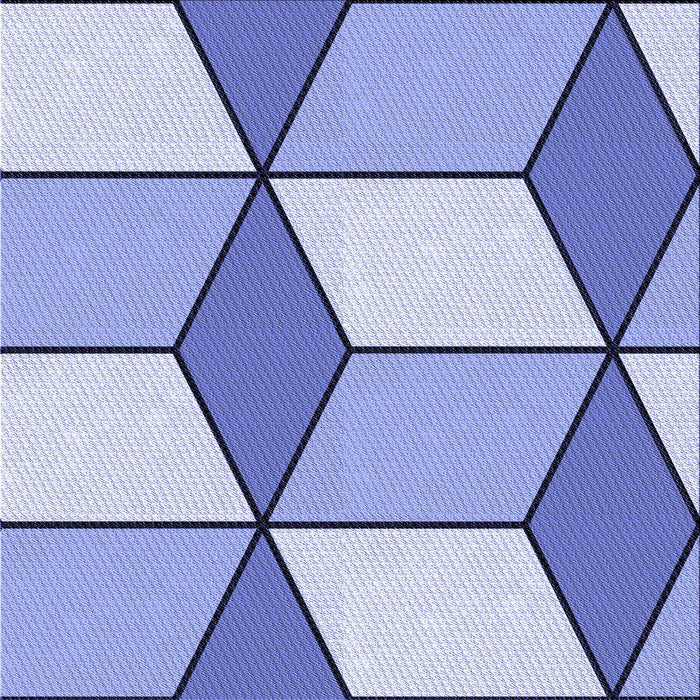 Round Patterned Royal Blue Rug, pat2206blu