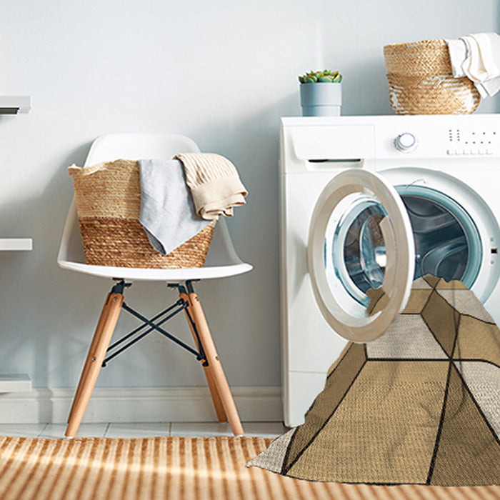 Machine Washable Transitional Light Brown Rug in a Washing Machine, wshpat2206brn