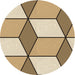 Square Patterned Light Brown Rug, pat2206brn