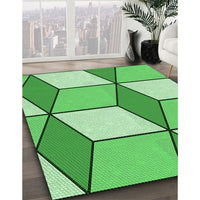 Patterned Green Rug, pat2206grn