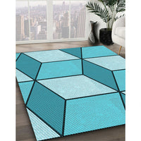 Patterned Light Sea Green Rug, pat2206lblu