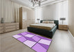 Patterned Blossom Pink Rug in a Bedroom, pat2206pur