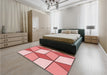 Patterned Red Rug in a Bedroom, pat2206rd