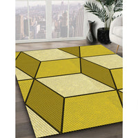 Patterned Bold Yellow Rug, pat2206yw