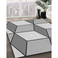 Patterned Gray Novelty Rug, pat2206