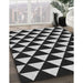 Patterned Midnight Gray Rug in Family Room, pat2207gry