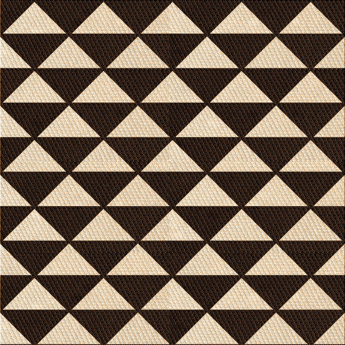 Round Patterned Black Brown Rug, pat2207org