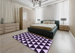 Patterned Blush Pink Rug in a Bedroom, pat2207pur