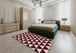 Patterned Red Rug in a Bedroom, pat2207rd