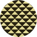 Square Patterned Metallic Gold Rug, pat2207yw