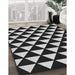 Patterned Black Novelty Rug in Family Room, pat2207