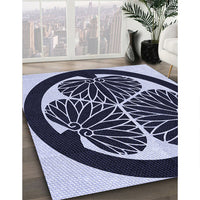 Patterned Night Blue Rug, pat2208blu