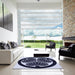 Square Patterned Night Blue Rug in a Living Room, pat2208blu