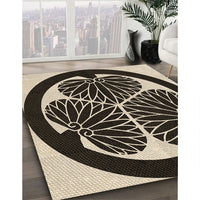 Patterned Midnight Gray Rug, pat2208brn