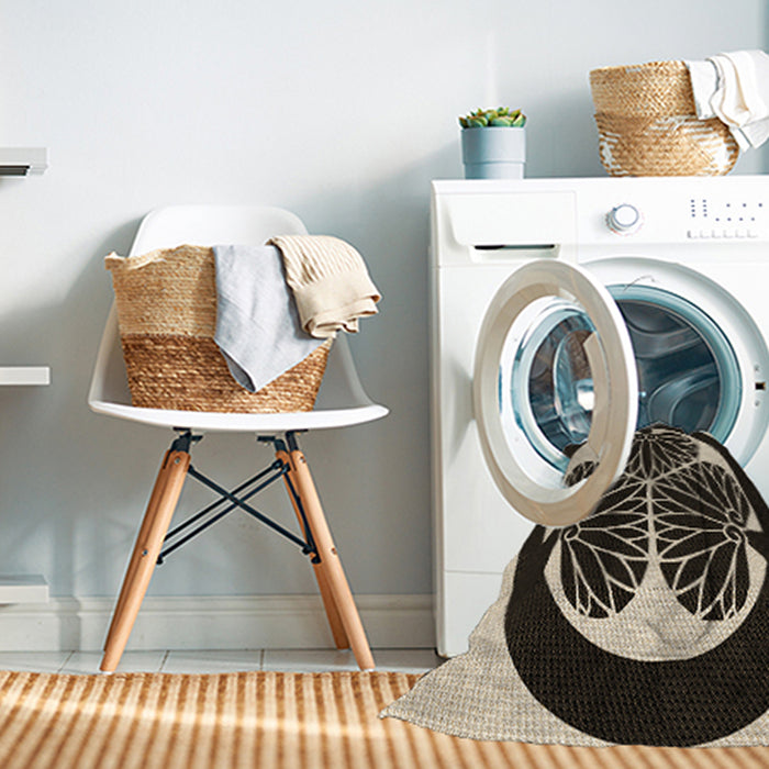 Machine Washable Transitional Midnight Gray Rug in a Washing Machine, wshpat2208brn