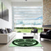 Square Patterned Black Rug in a Living Room, pat2208grn