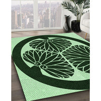 Patterned Black Rug, pat2208grn