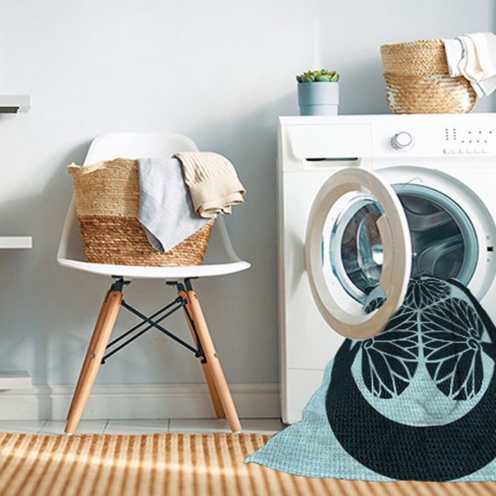 Machine Washable Transitional Deep Teal Green Rug in a Washing Machine, wshpat2208lblu