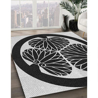 Patterned Black Novelty Rug, pat2208