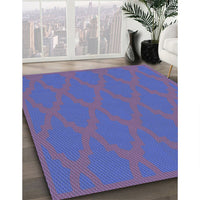 Patterned Light Slate Blue Rug, pat2209blu