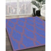 Patterned Light Slate Blue Rug in Family Room, pat2209blu