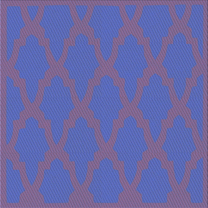 Round Patterned Light Slate Blue Rug, pat2209blu