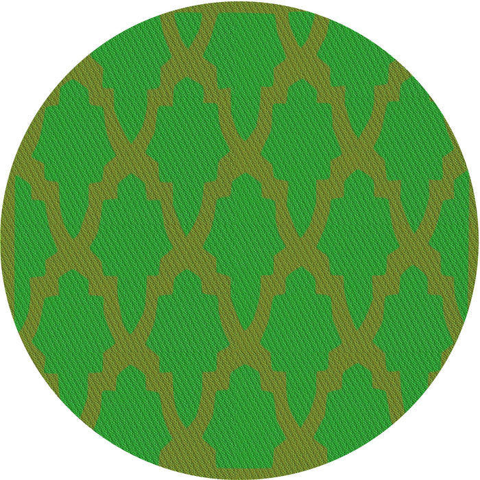 Square Patterned Dark Lime Green Rug, pat2209grn