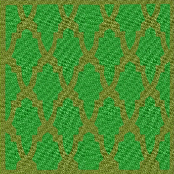 Round Patterned Dark Lime Green Rug, pat2209grn