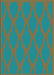 Patterned Dark Turquoise Green Rug, pat2209lblu