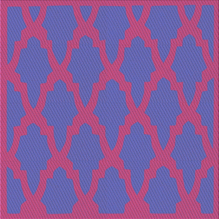 Round Patterned Medium Violet Red Pink Rug, pat2209pur