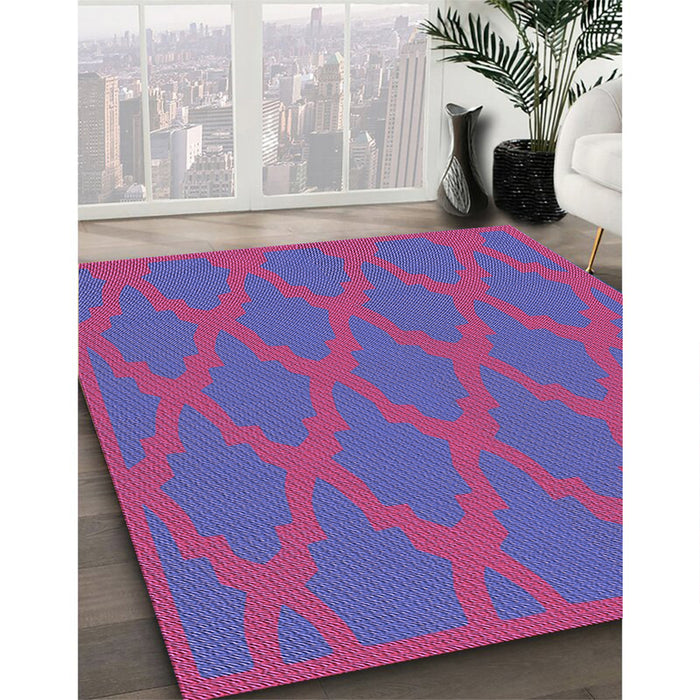 Patterned Medium Violet Red Pink Rug in Family Room, pat2209pur