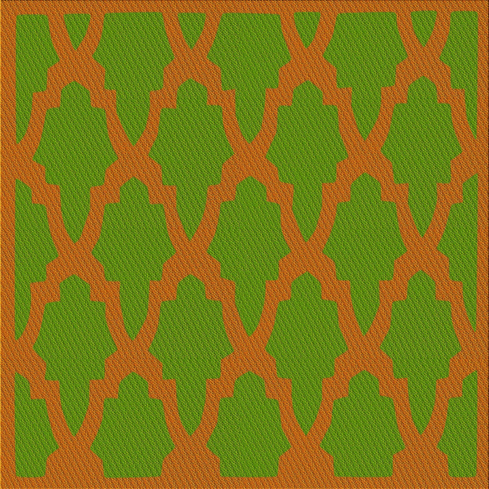 Round Patterned Apple Green Rug, pat2209yw