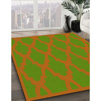 Patterned Apple Green Rug, pat2209yw